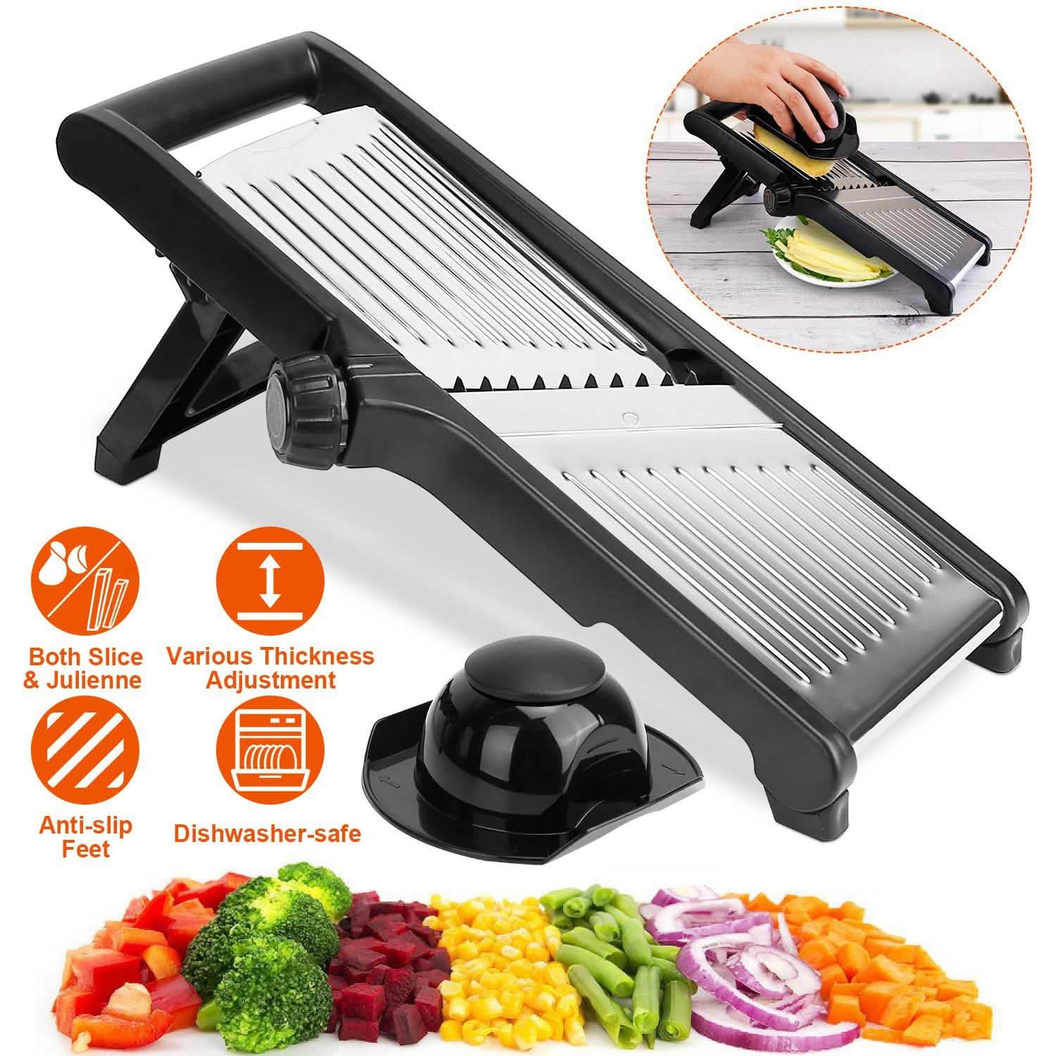 Mandoline Stainless Steel Food Slicer with 5 Adjustable Blades Kitchen Tools & Gadgets - DailySale