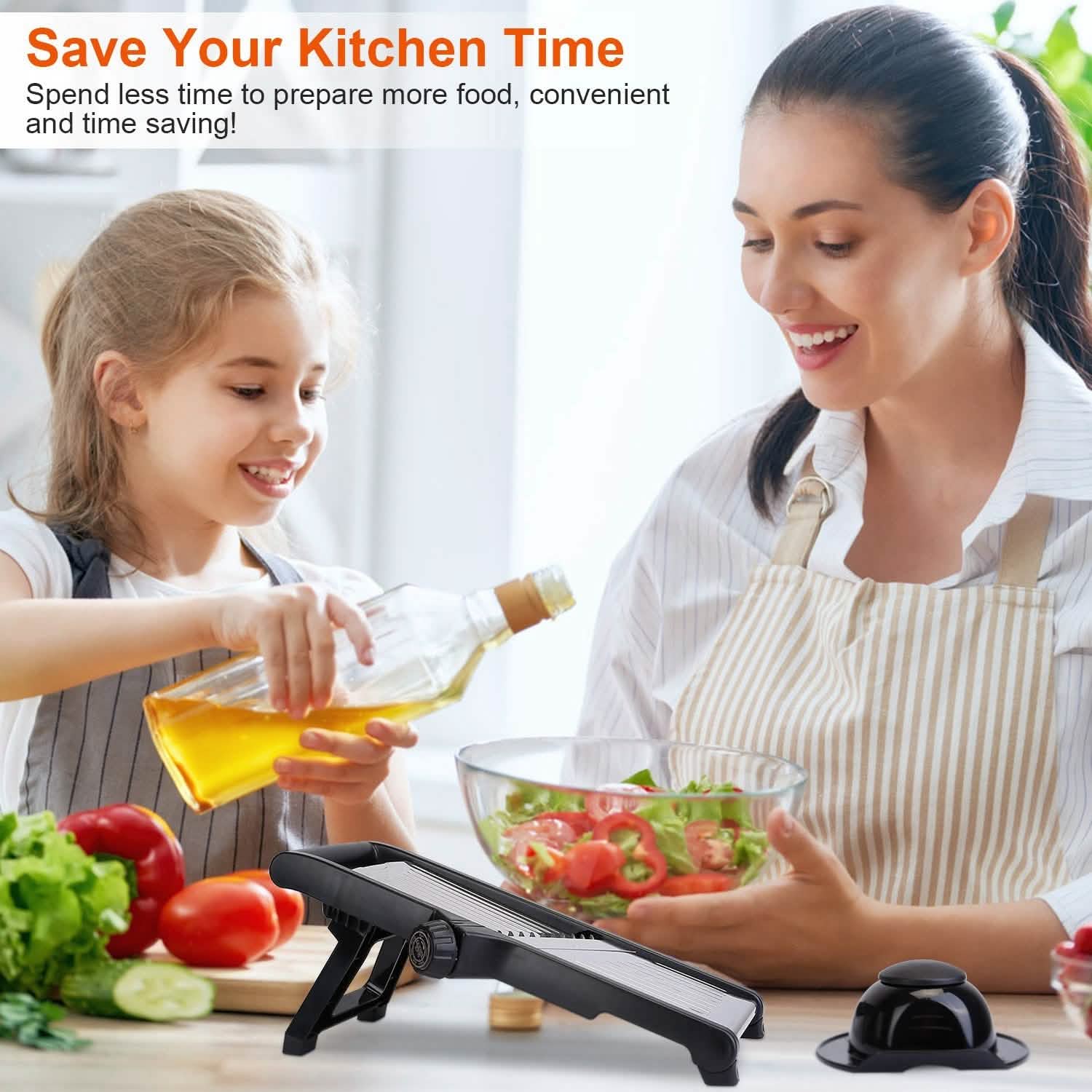 Mandoline Stainless Steel Food Slicer with 5 Adjustable Blades Kitchen Tools & Gadgets - DailySale