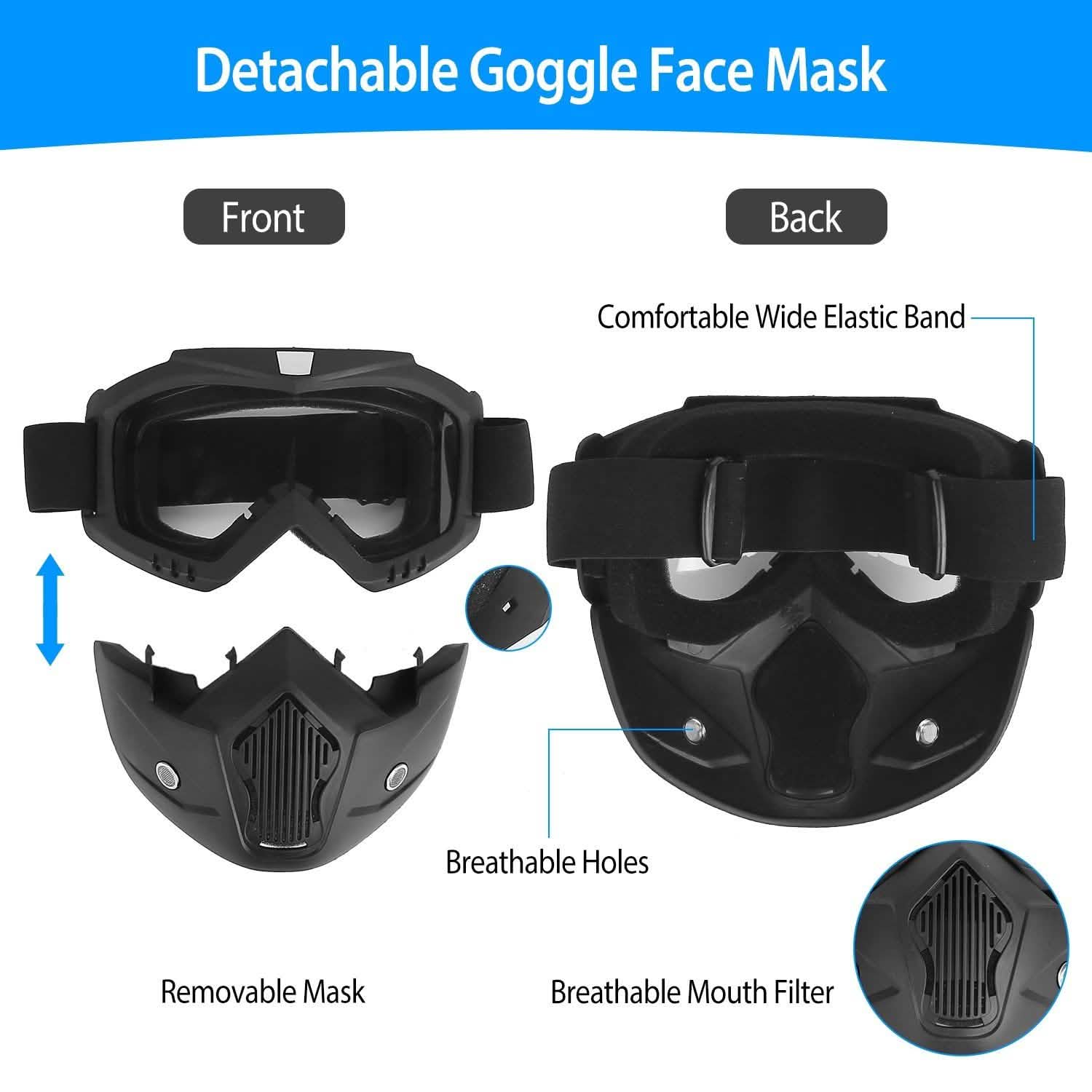 Mask Riding Goggle with Adjustable Non-slip Trip Mouth Filter Sports & Outdoors - DailySale