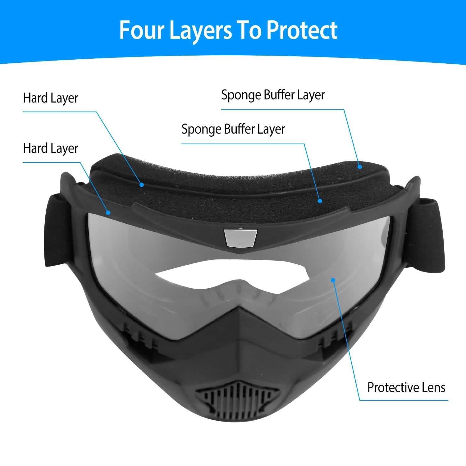 Mask Riding Goggle with Adjustable Non-slip Trip Mouth Filter Sports & Outdoors - DailySale