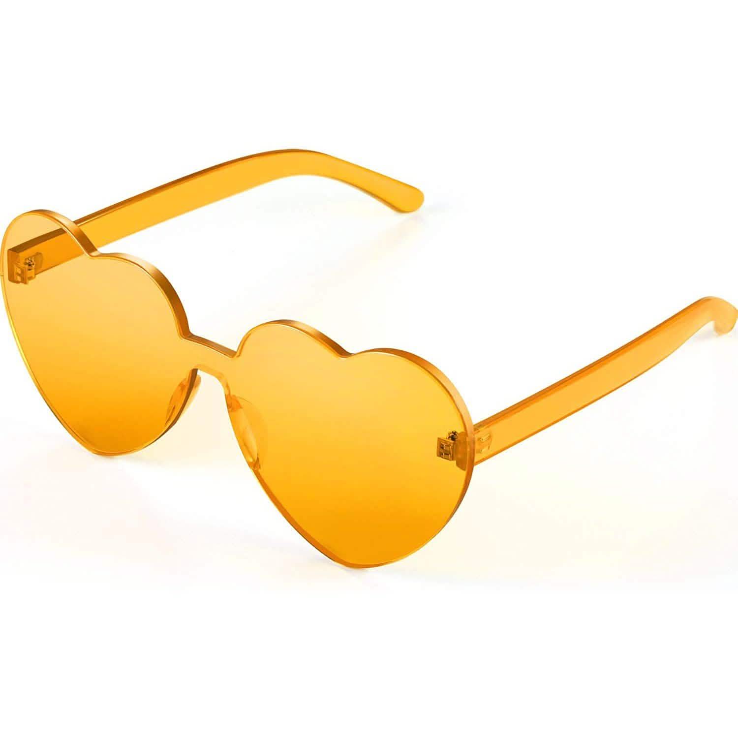 Yellow Maxdot Heart Shape Party Sunglasses, at Dailysale