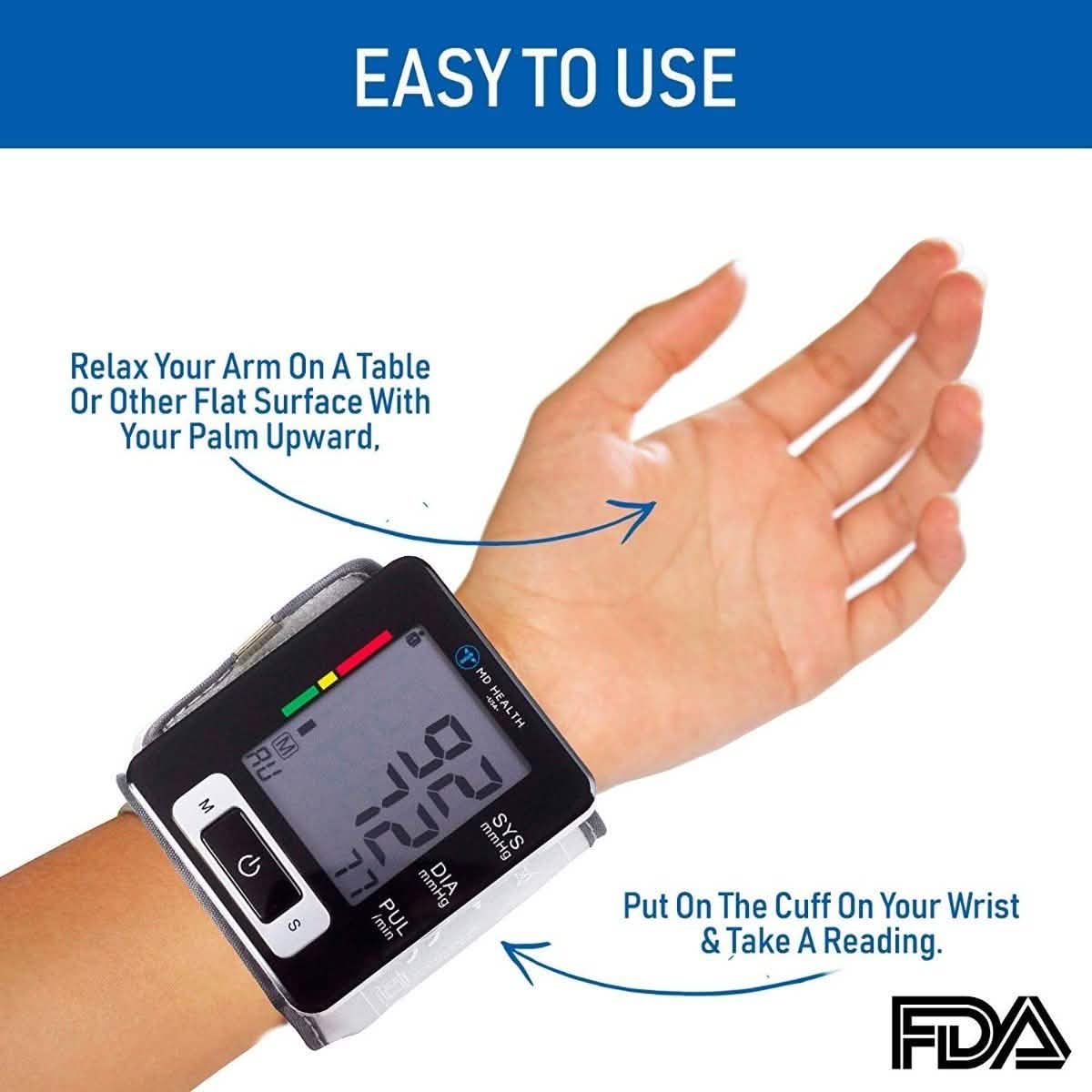 MD Health Wrist Blood Pressure Monitor U60CH Wellness & Fitness - DailySale