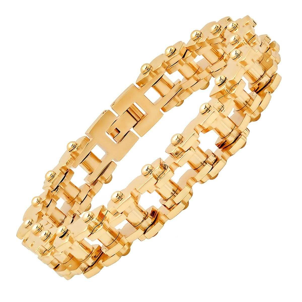 Men's 18K Gold Plated Alloy Strap and Stainless Steel Watch and 18K Gold Plated Stainless Steel Bracelet Men's Accessories - DailySale