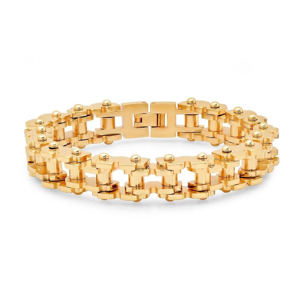 Men's 18K Gold Plated Alloy Strap and Stainless Steel Watch and 18K Gold Plated Stainless Steel Bracelet Men's Accessories - DailySale