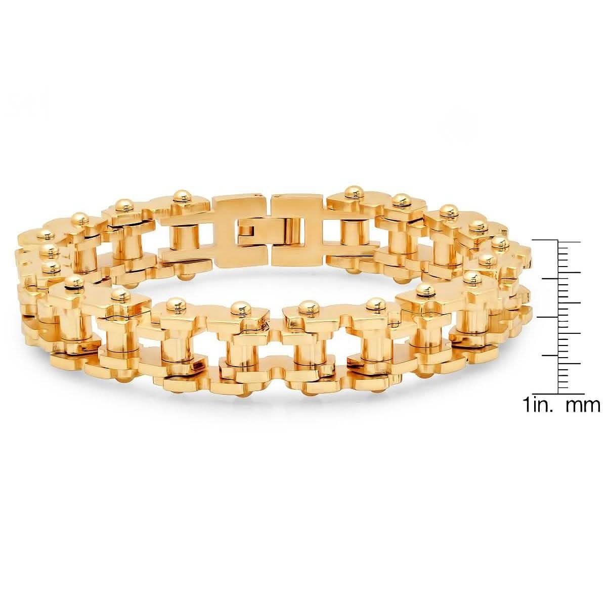 Men's 18K Gold Plated Alloy Strap and Stainless Steel Watch and 18K Gold Plated Stainless Steel Bracelet Men's Accessories - DailySale