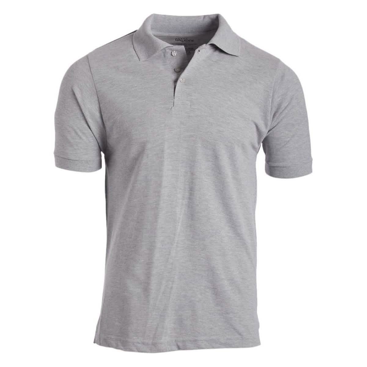 Men's 3-Button Ribbed Short Sleeve Polo Men's Apparel Heather Gray Small - DailySale