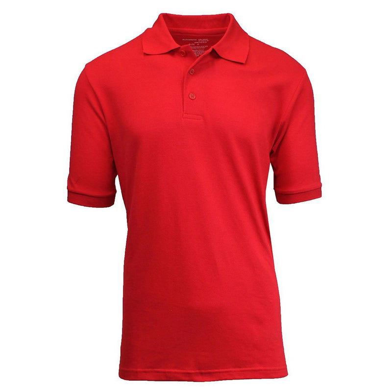 Men's 3-Button Ribbed Short Sleeve Polo Men's Apparel Red Small - DailySale