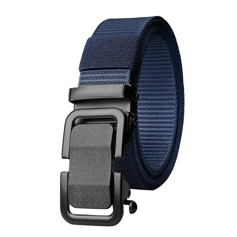 Men's Automatic Metal Buckle Nylon Canvas Webbing Belt Men's Shoes & Accessories Blue - DailySale