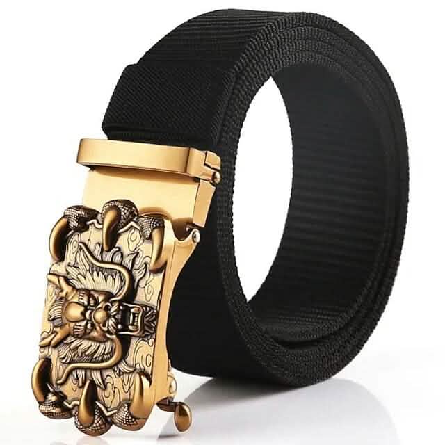 Men's Belt Faux Leather Tactical Belt Men's Shoes & Accessories Black - DailySale