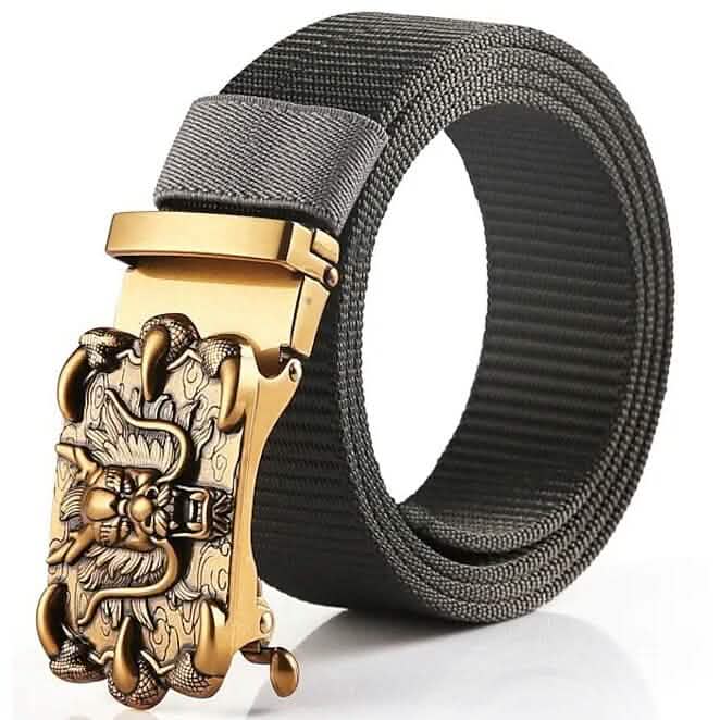 Men's Belt Faux Leather Tactical Belt Men's Shoes & Accessories Gray - DailySale