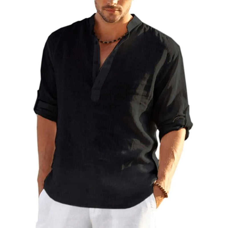 Men's Breathable Quick Dry Button Down Shirt T-Shirt Top Men's Tops Black S - DailySale