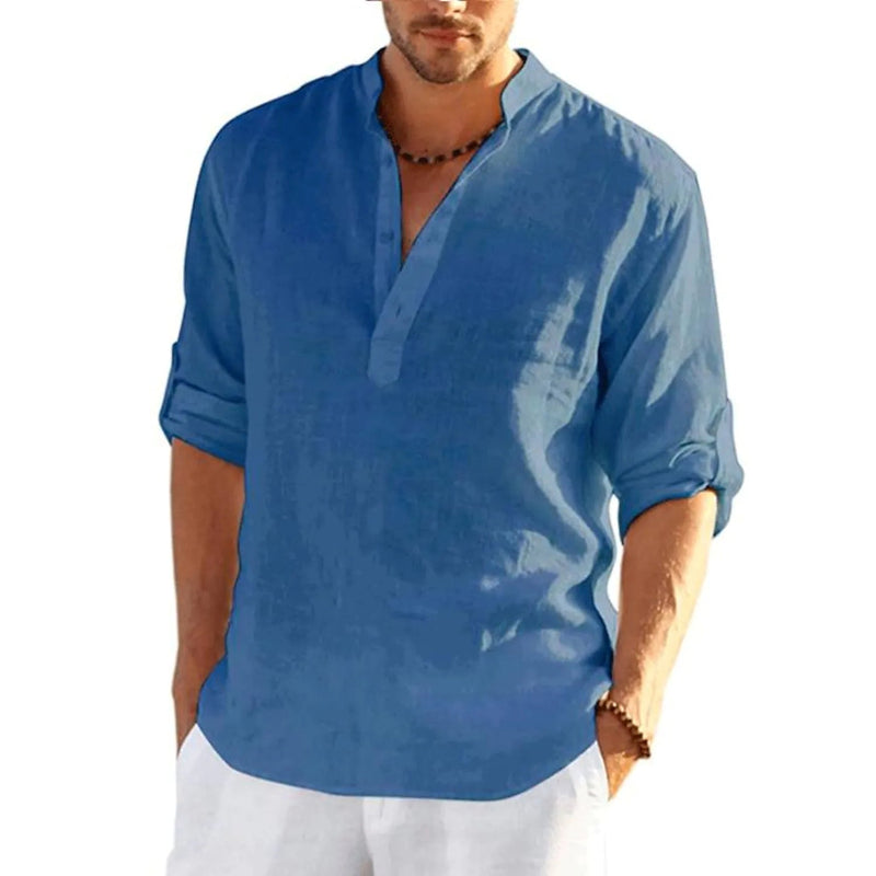 Men's Breathable Quick Dry Button Down Shirt T-Shirt Top Men's Tops Denim Blue S - DailySale