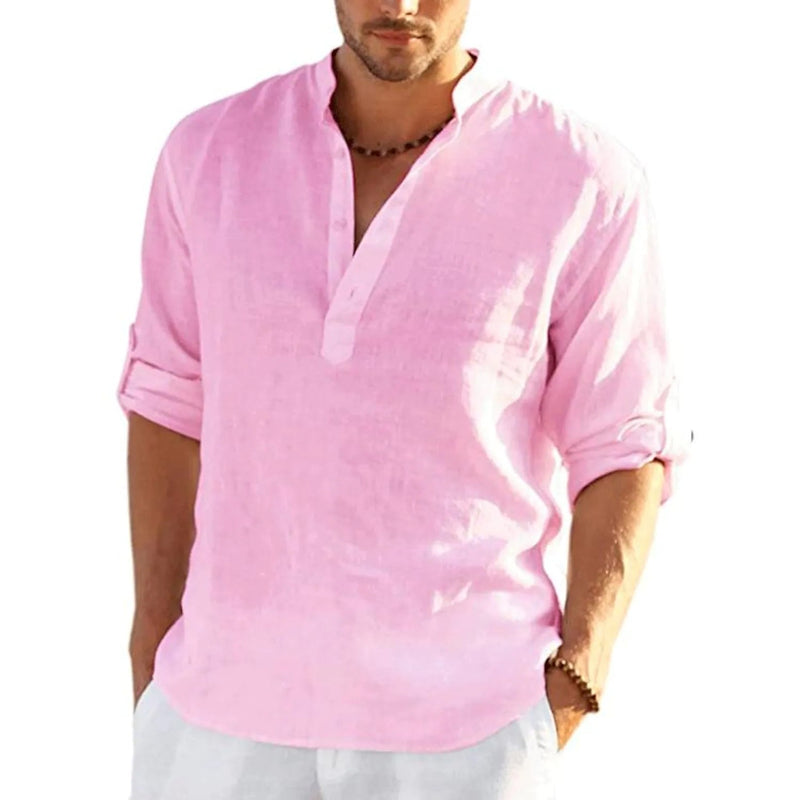 Men's Breathable Quick Dry Button Down Shirt T-Shirt Top Men's Tops Pink S - DailySale