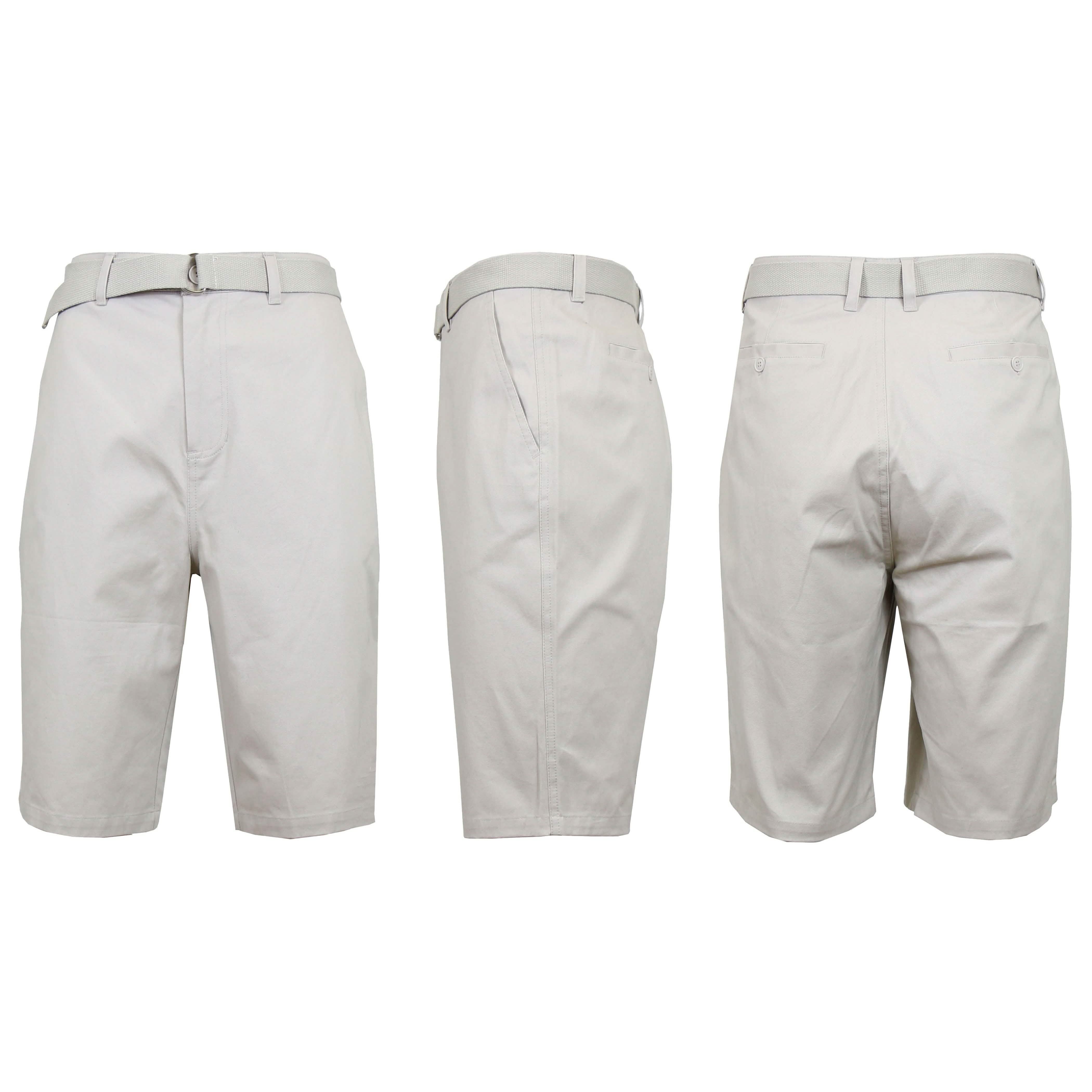 Men's Cotton Chino Shorts with Belt Men's Apparel 30 Sand - DailySale