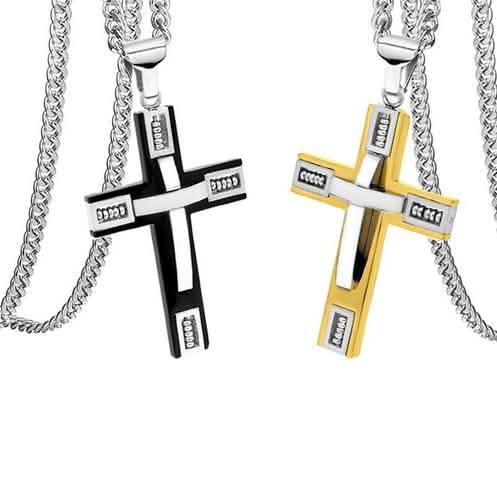 Men's Cross Necklaces in Stainless Steel Men's Apparel - DailySale