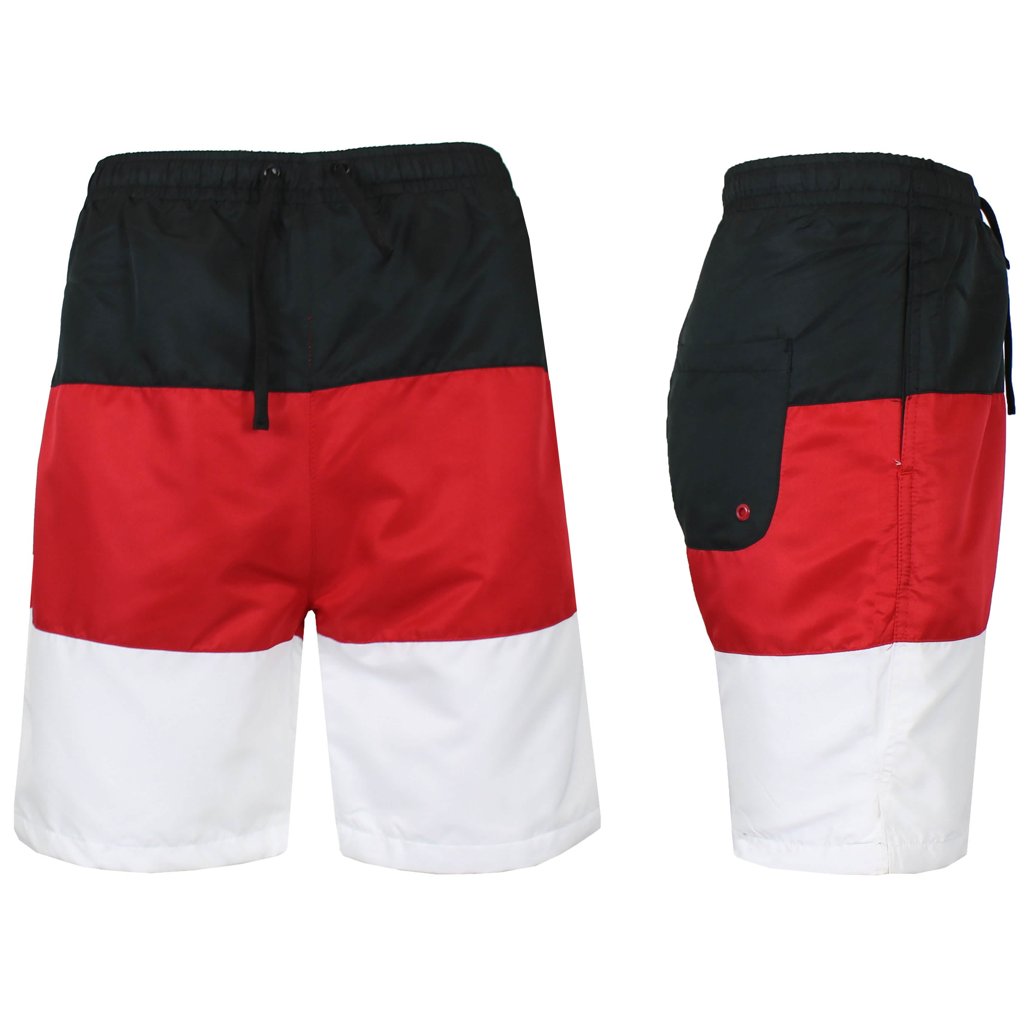 Men’s Dry Tech Active Workout Training Running Performance Shorts Men's Bottoms Black/Red/White S - DailySale