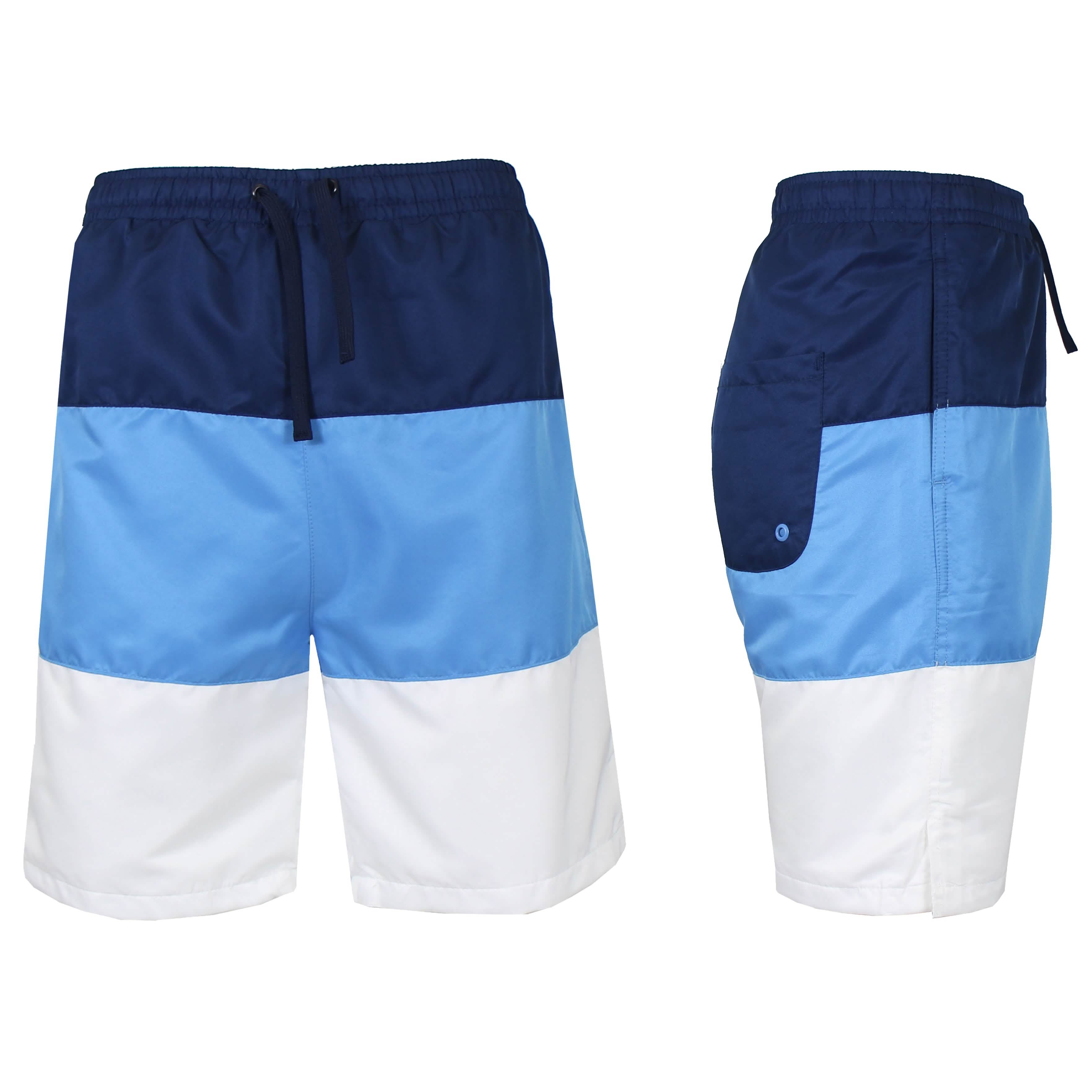 Men’s Dry Tech Active Workout Training Running Performance Shorts Men's Bottoms Navy/Light Blue/White S - DailySale