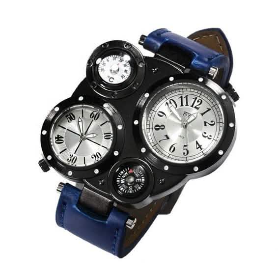 Men's Fashion Watch Dual Movement Men's Shoes & Accessories Blue - DailySale