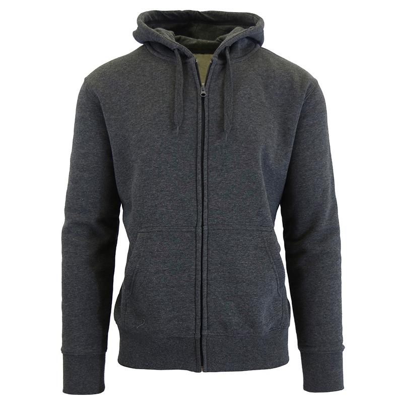 Men's Fleece-Lined Zip Sweater Hoodie Men's Apparel S Charcoal - DailySale