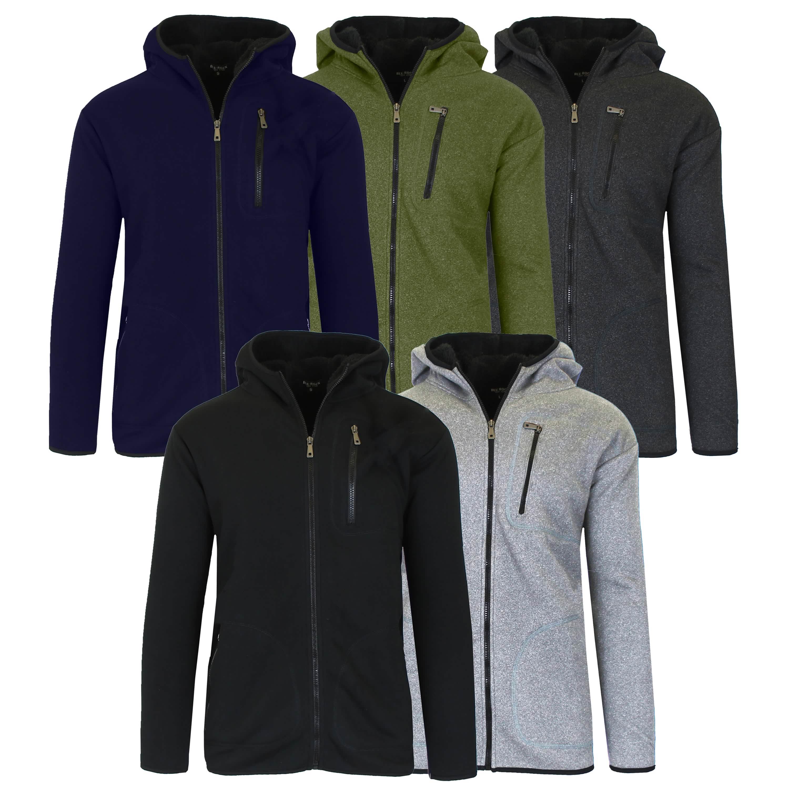 Men's Heavyweight Tech Sherpa Full-Zip Hoodie Men's Outerwear - DailySale