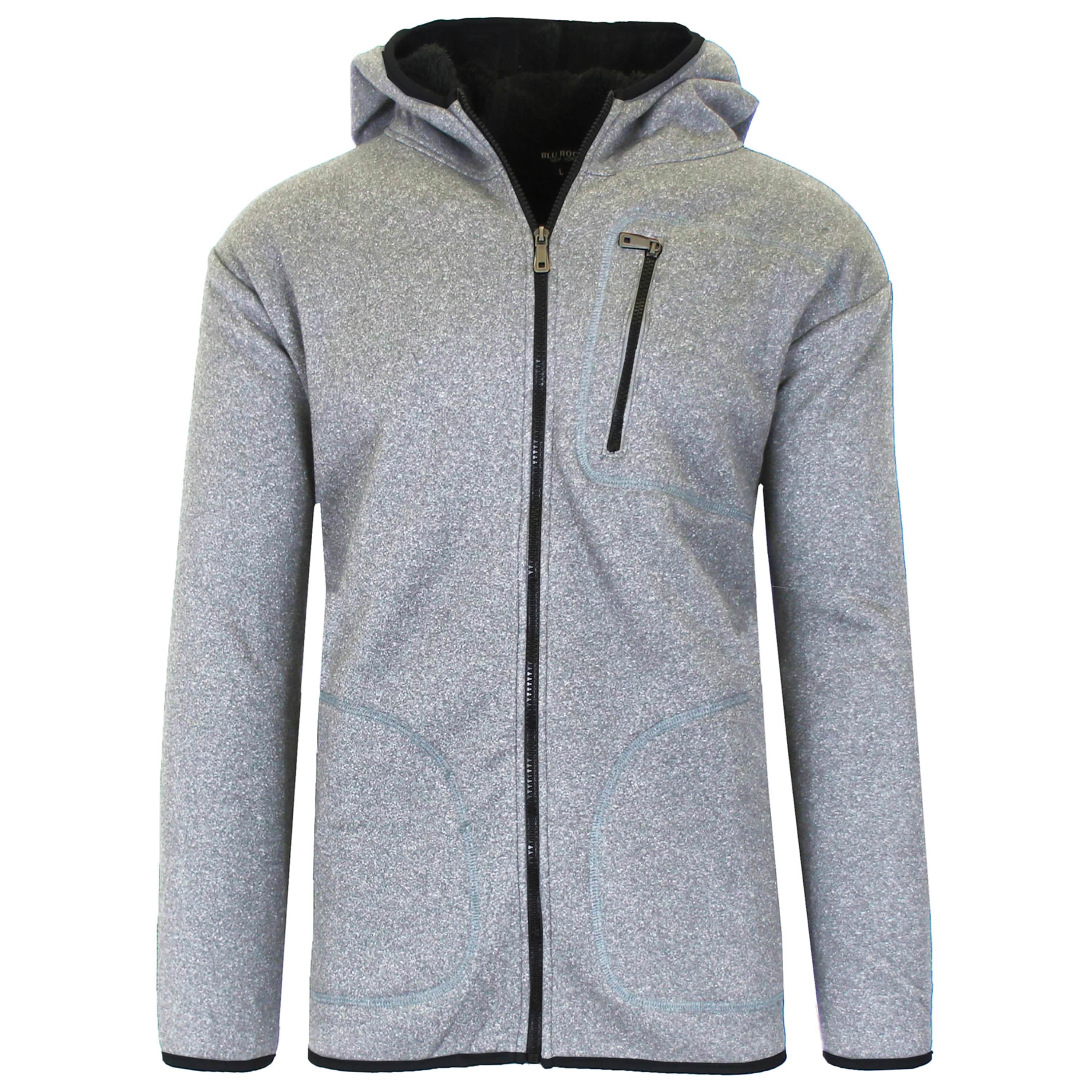 Men's Heavyweight Tech Sherpa Full-Zip Hoodie Men's Outerwear Heather Gray S - DailySale