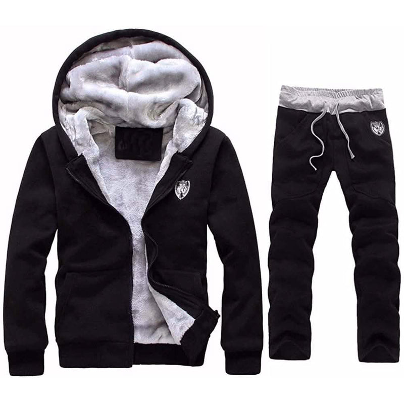 Mens Hoodies Sweatshirts and Trousers Men's Clothing Black M - DailySale