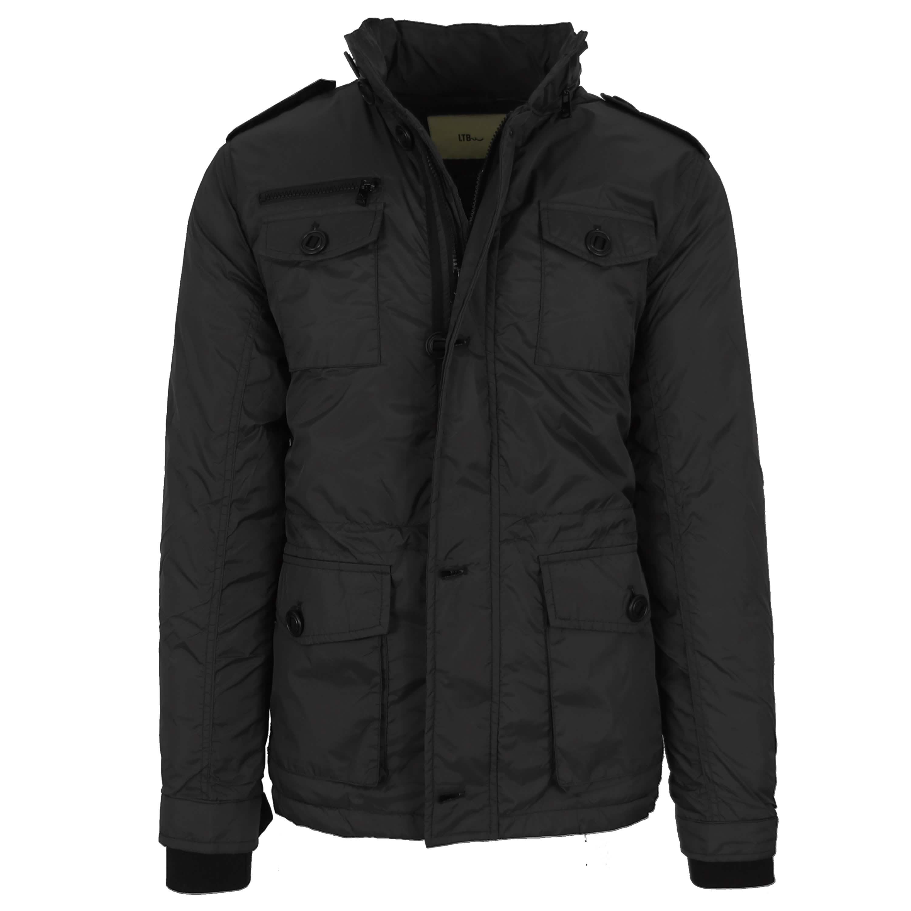 Men's Lightweight Classic Driver Tech Jacket with Tuck Away Hood Men's Outerwear Black S - DailySale