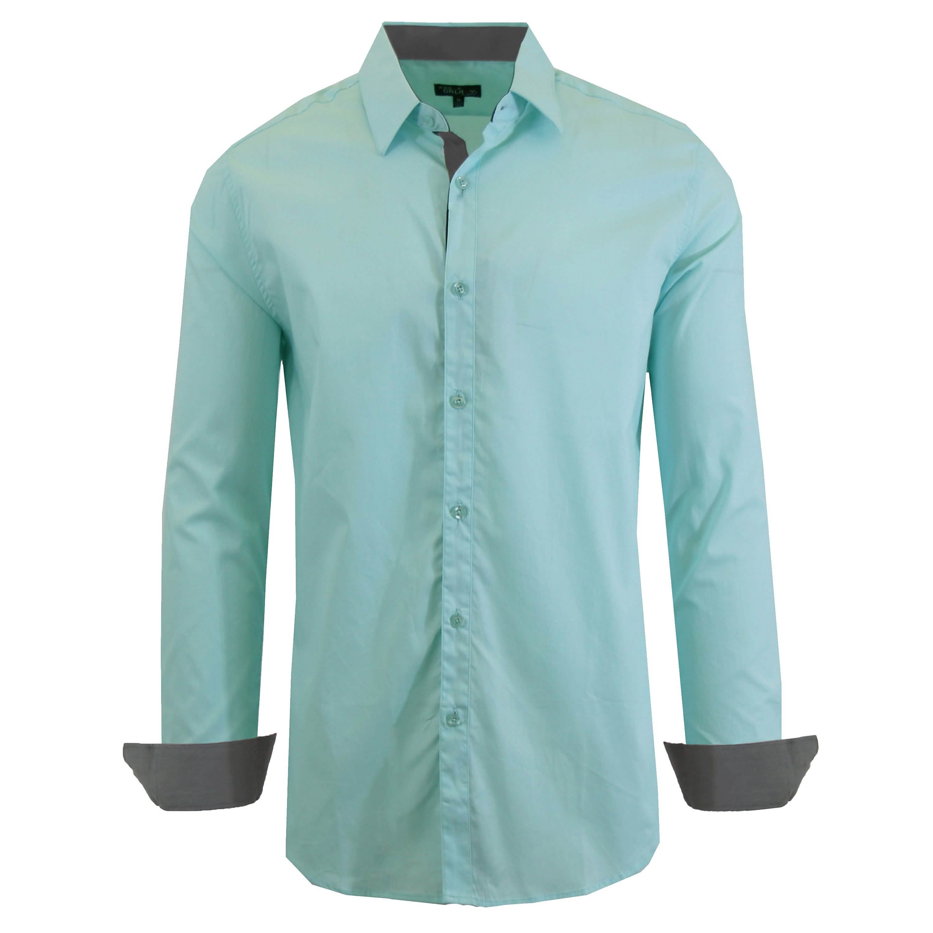 Mens Long Sleeve Dress Shirt Men's Apparel Small Mint - DailySale