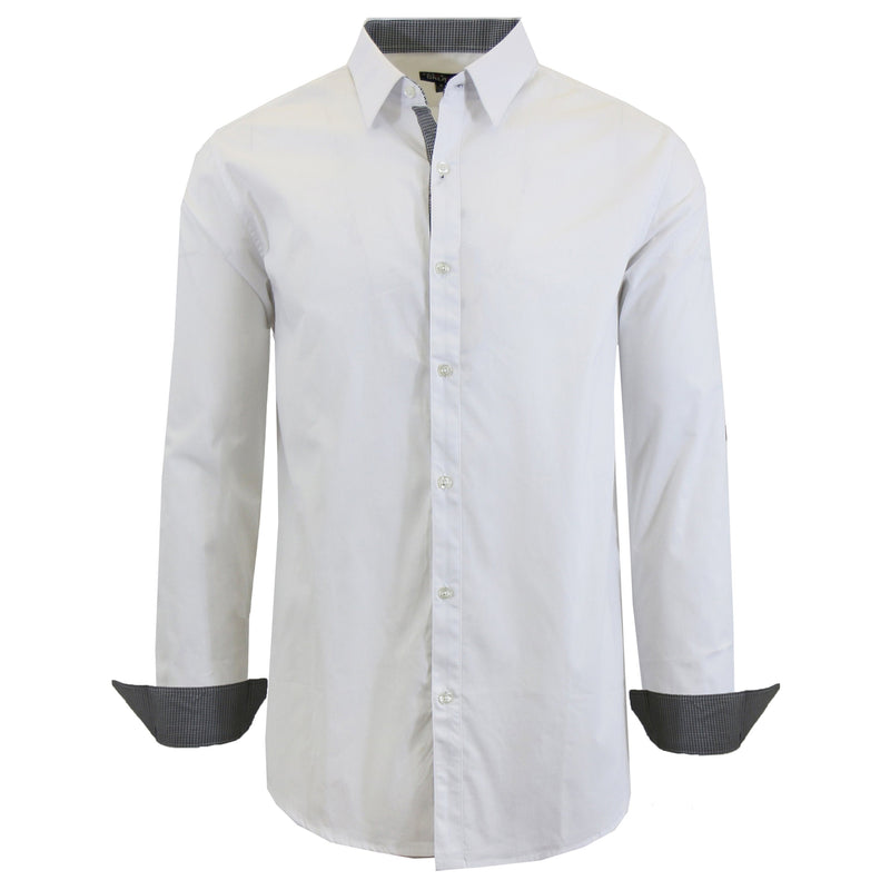 Mens Long Sleeve Dress Shirt Men's Apparel Small White - DailySale