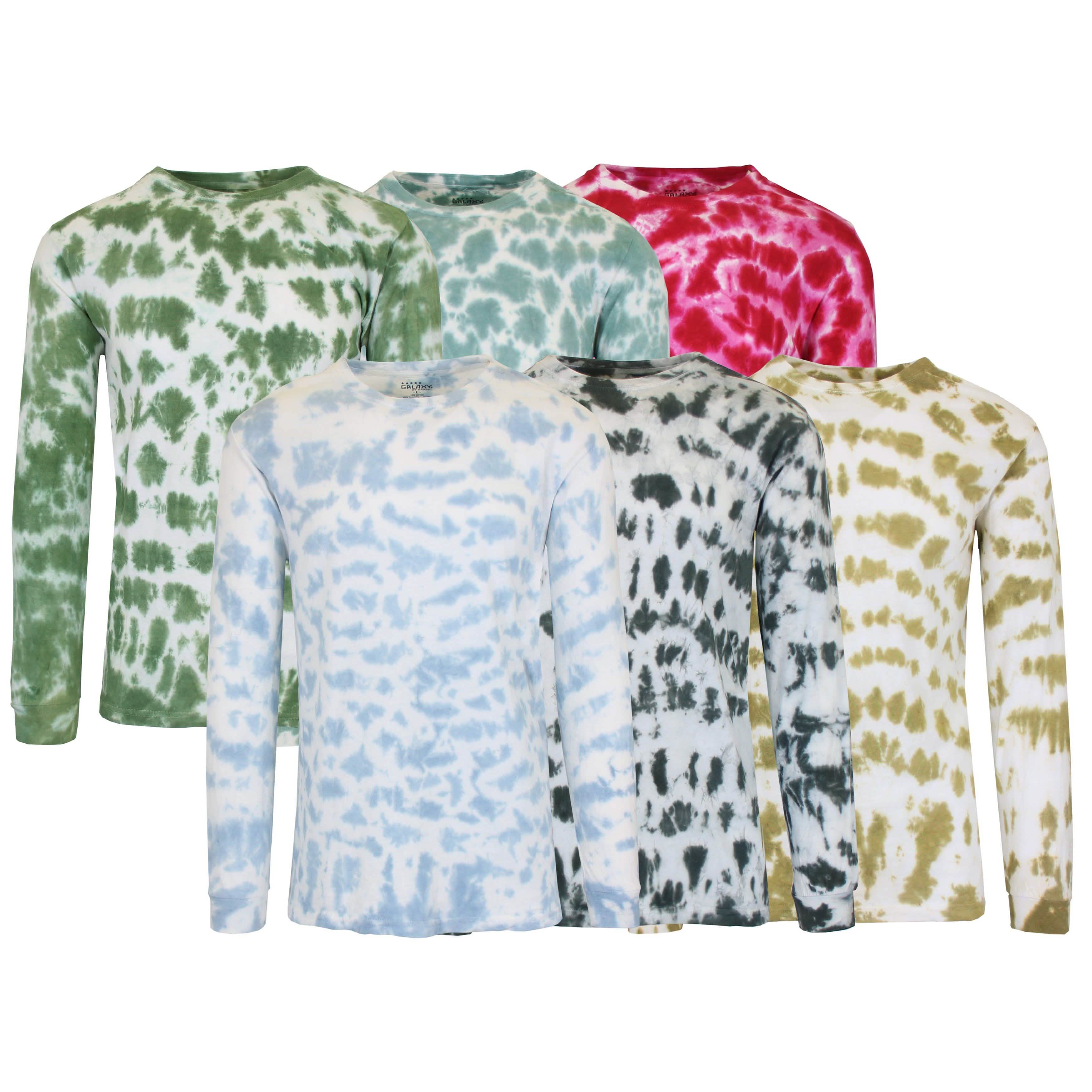 Men's Long Sleeve Tie-Dye Cotton Tee Men's Clothing - DailySale