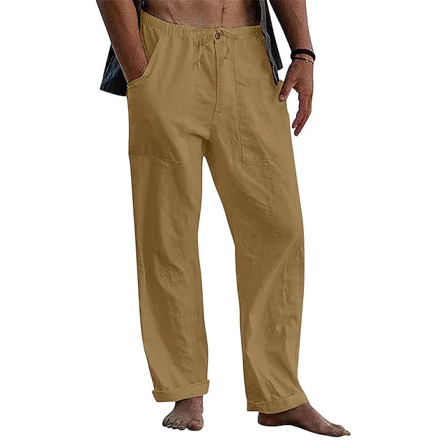 Men's Loose Casual Quick Dry Breathable Wide Leg Pants Men's Bottoms Ginger S - DailySale