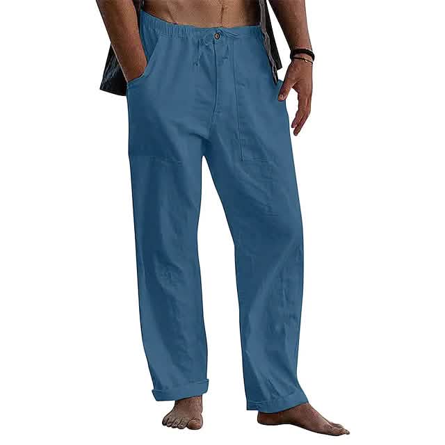 Men's Loose Casual Quick Dry Breathable Wide Leg Pants Men's Bottoms Sky Blue S - DailySale