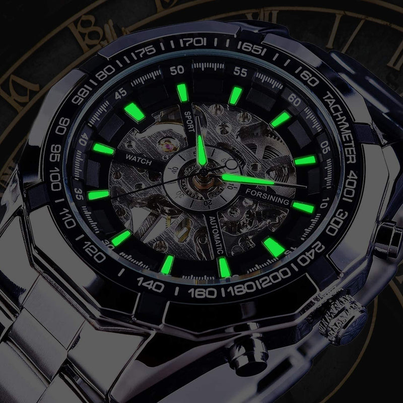 Mens Mechanical Skeleton Automatic Dial Wristwatch
