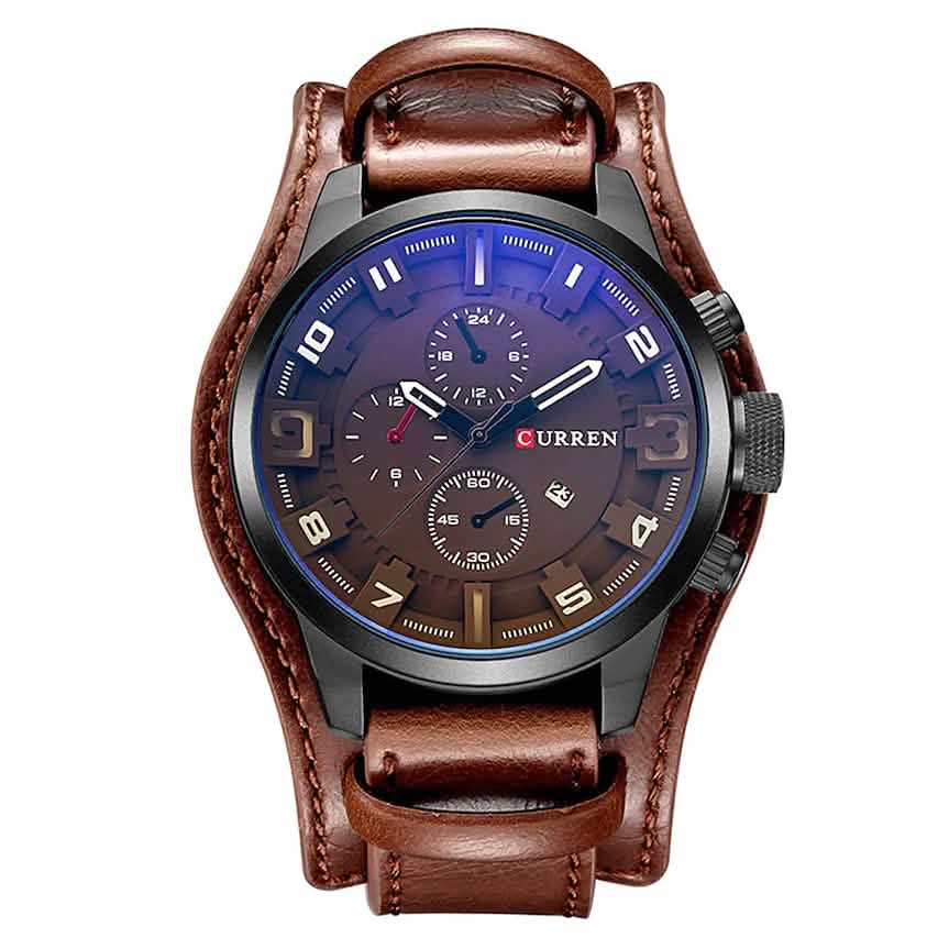 Men's Quartz Watch Men's Shoes & Accessories Coffee - DailySale