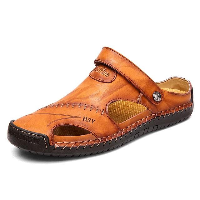 Men's Sandals Cowhide Breathable Casual Beach Walking Shoes