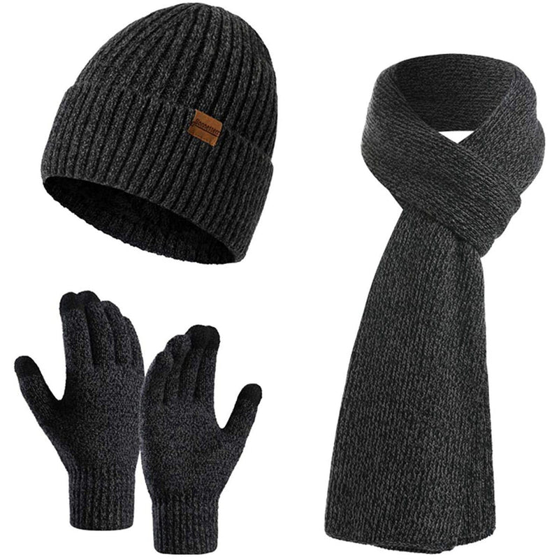 Men's Scaves and Beanie Hat Themal Gloves Set