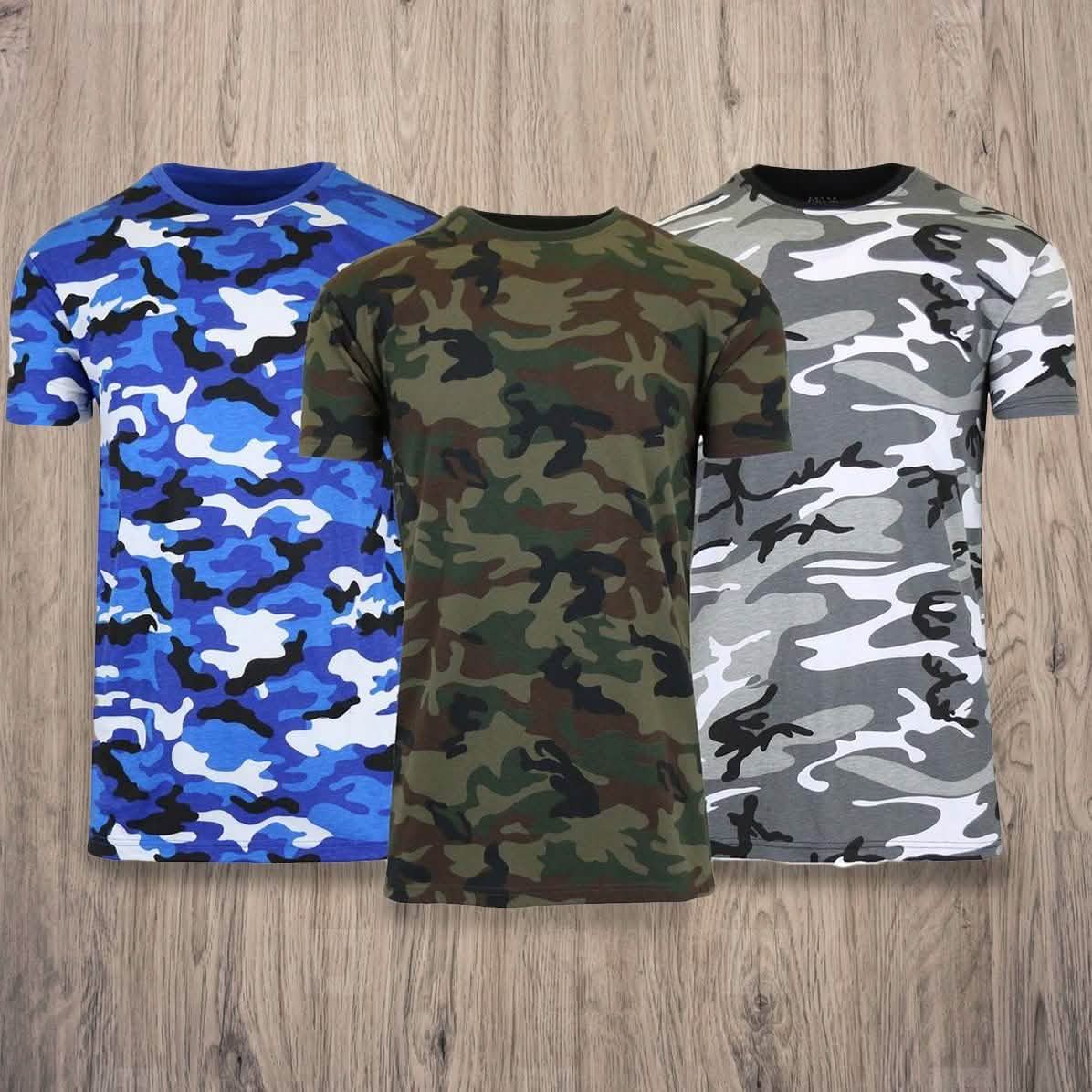Men's Short Sleeve Crew Neck Camo Printed Tee Men's Apparel - DailySale