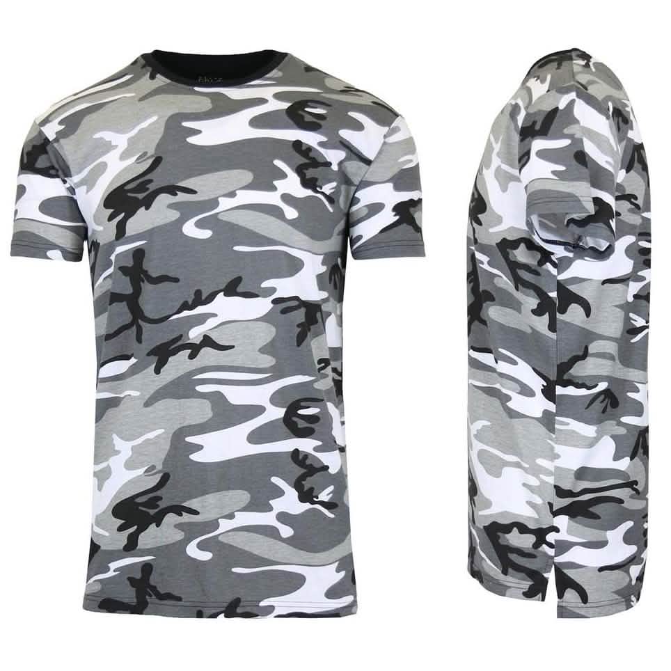 Men's Short Sleeve Crew Neck Camo Printed Tee Men's Apparel M Urban Camo - DailySale