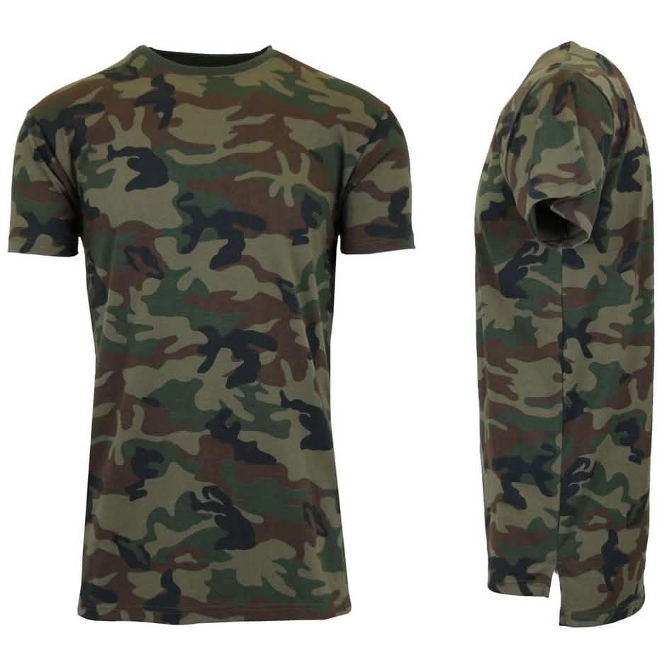 Men's Short Sleeve Crew Neck Camo Printed Tee Men's Apparel M Woodland Camo - DailySale