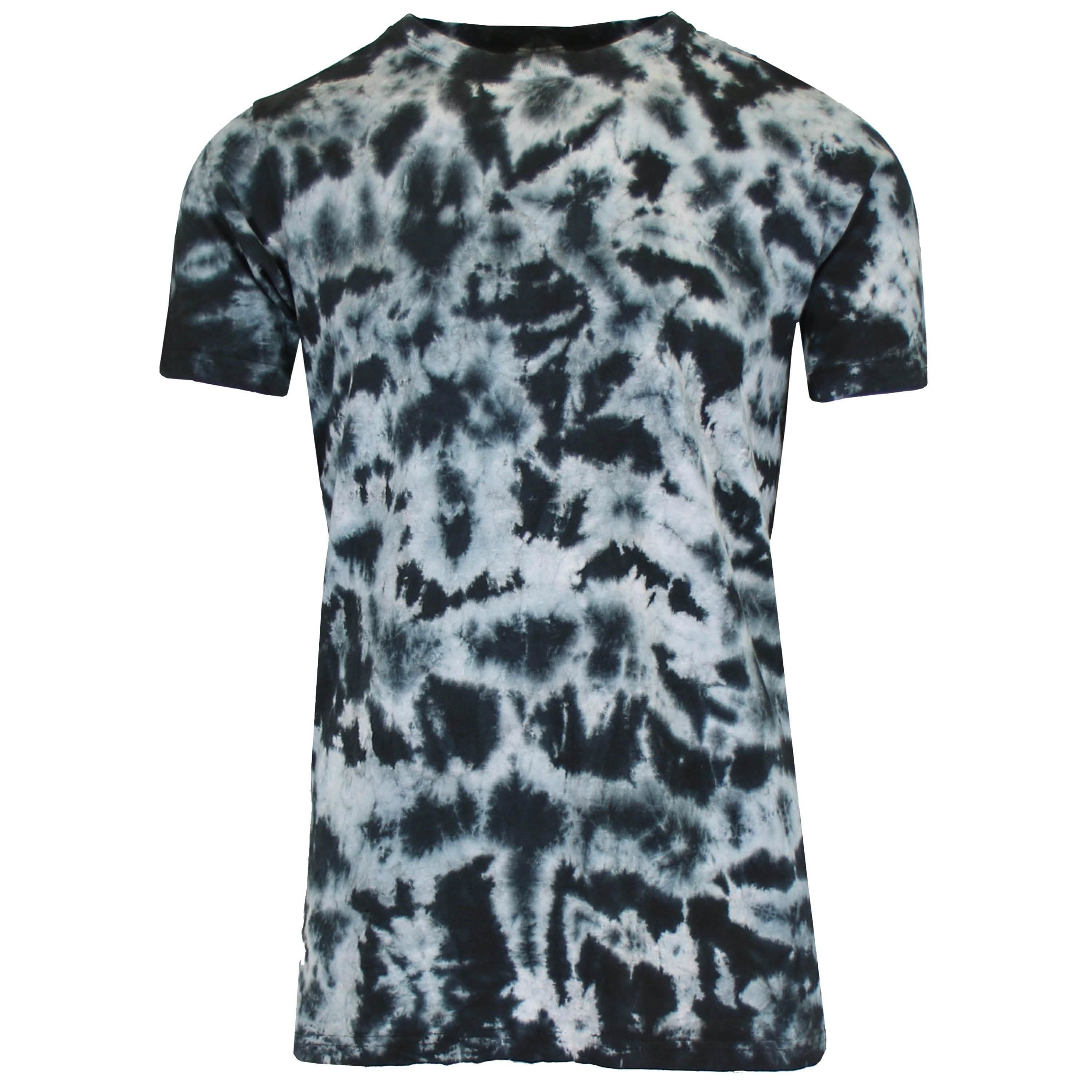Men's Short Sleeve Tie-Dye Cotton Tee Men's Clothing Black S - DailySale