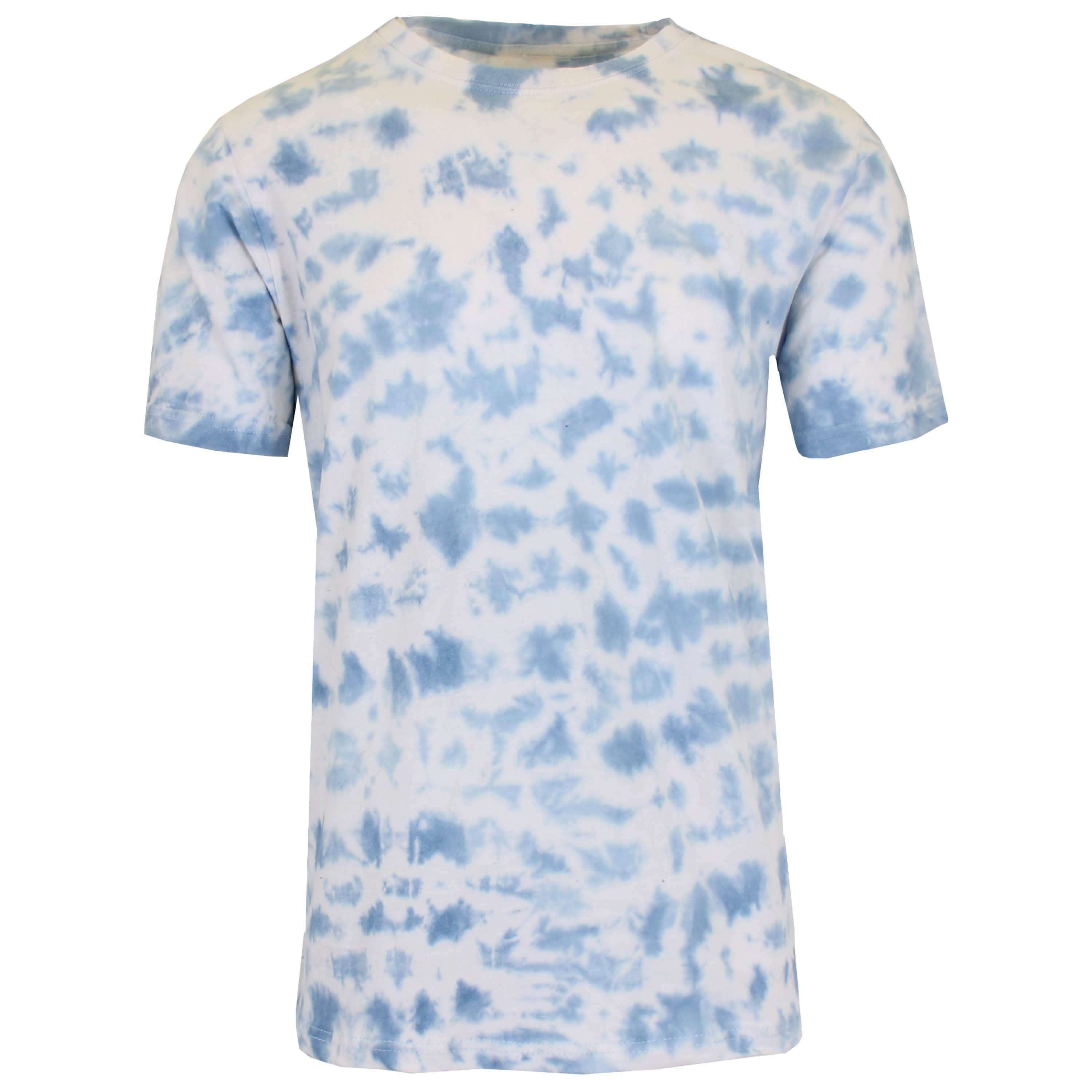 Men's Short Sleeve Tie-Dye Cotton Tee Men's Clothing Blue S - DailySale