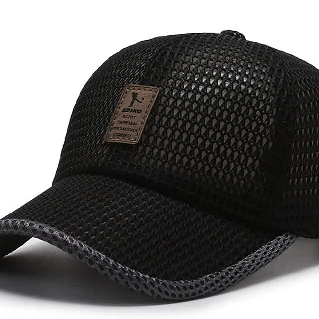Men's Simple Baseball Cap Dailywear Outdoor Mesh Men's Shoes & Accessories Black - DailySale
