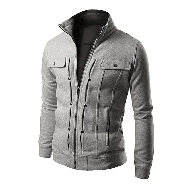 Men's Slim Blend Casual Jacket Men's Outerwear Light Gray S - DailySale
