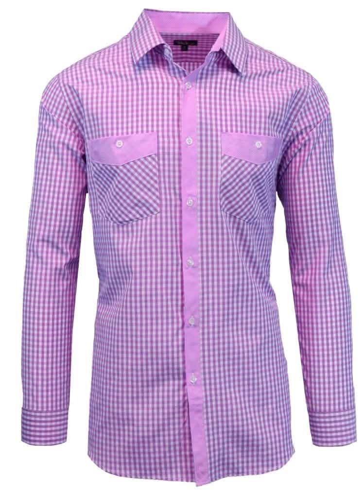 Men's Slim Fit Long Sleeve Purple Shirt Size XL