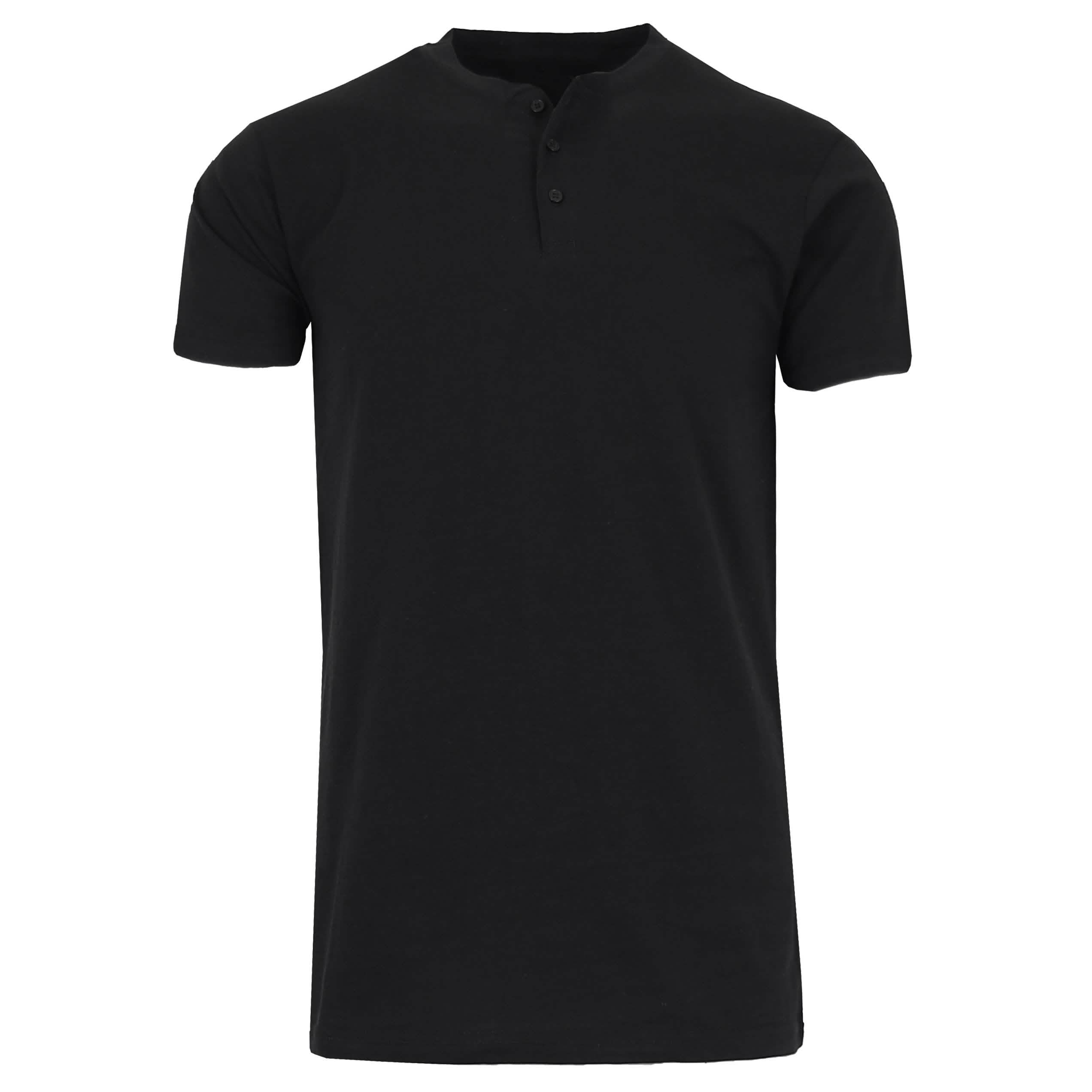 Men's Slim Fitting Short Sleeve Henley Slub Tee Men's Clothing Black S - DailySale