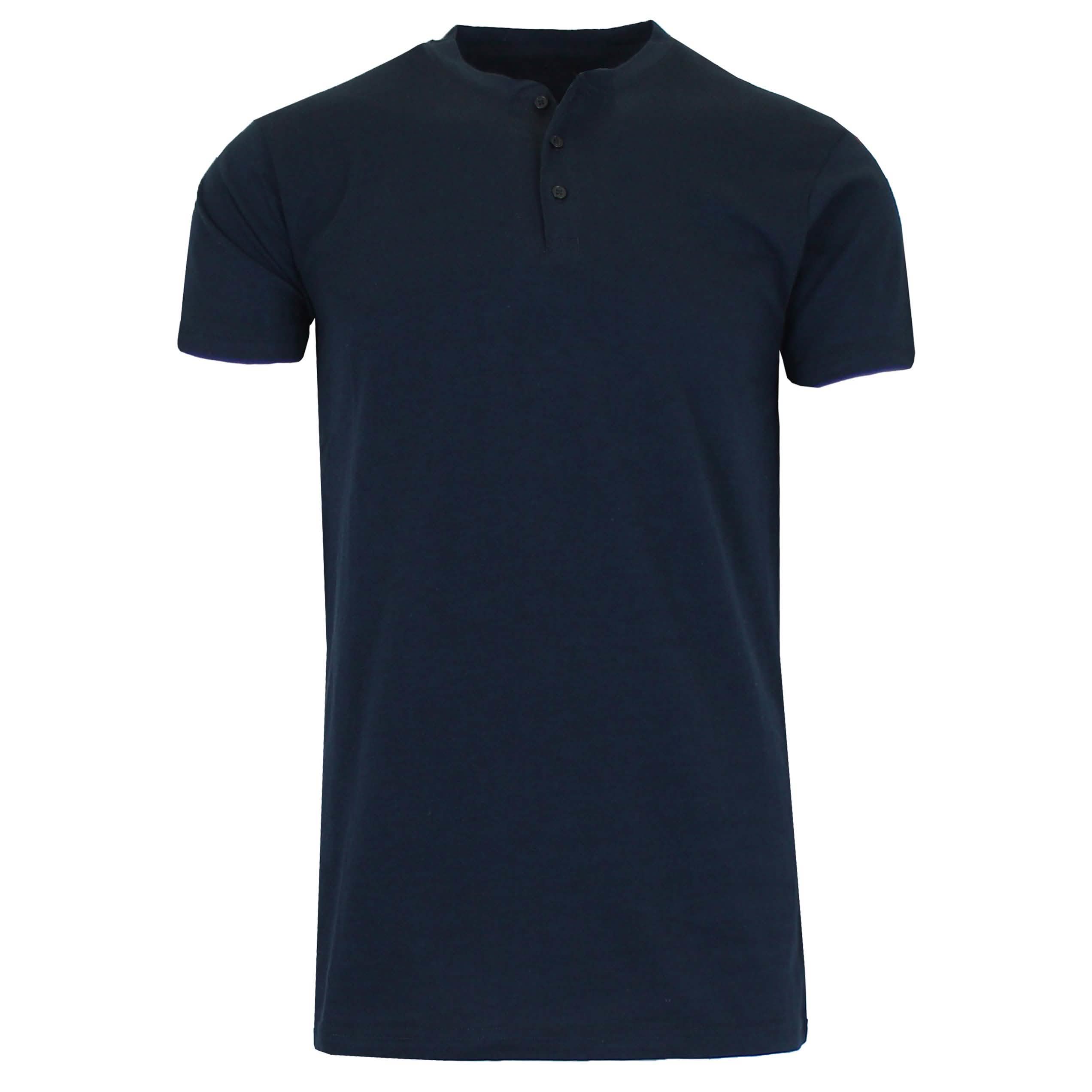 Men's Slim Fitting Short Sleeve Henley Slub Tee Men's Clothing Navy S - DailySale