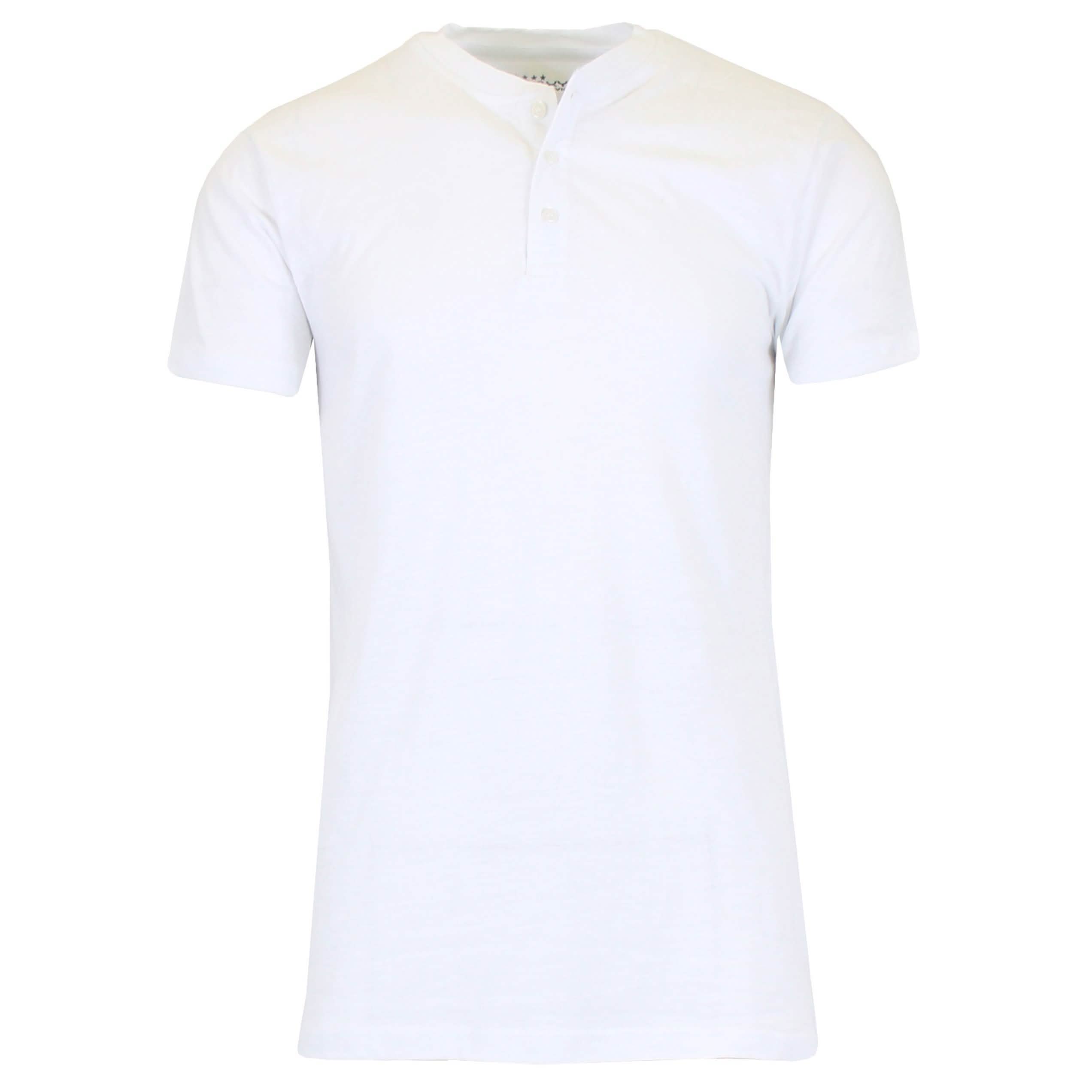 Men's Slim Fitting Short Sleeve Henley Slub Tee Men's Clothing White S - DailySale