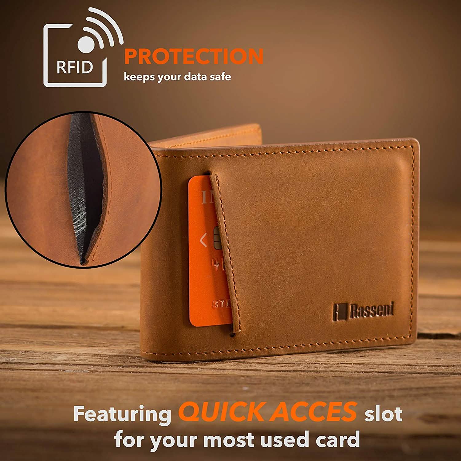 Men's Slim Leather Wallet with Money Clip Bifold Minimalist RFID Blocking Card Men's Accessories - DailySale