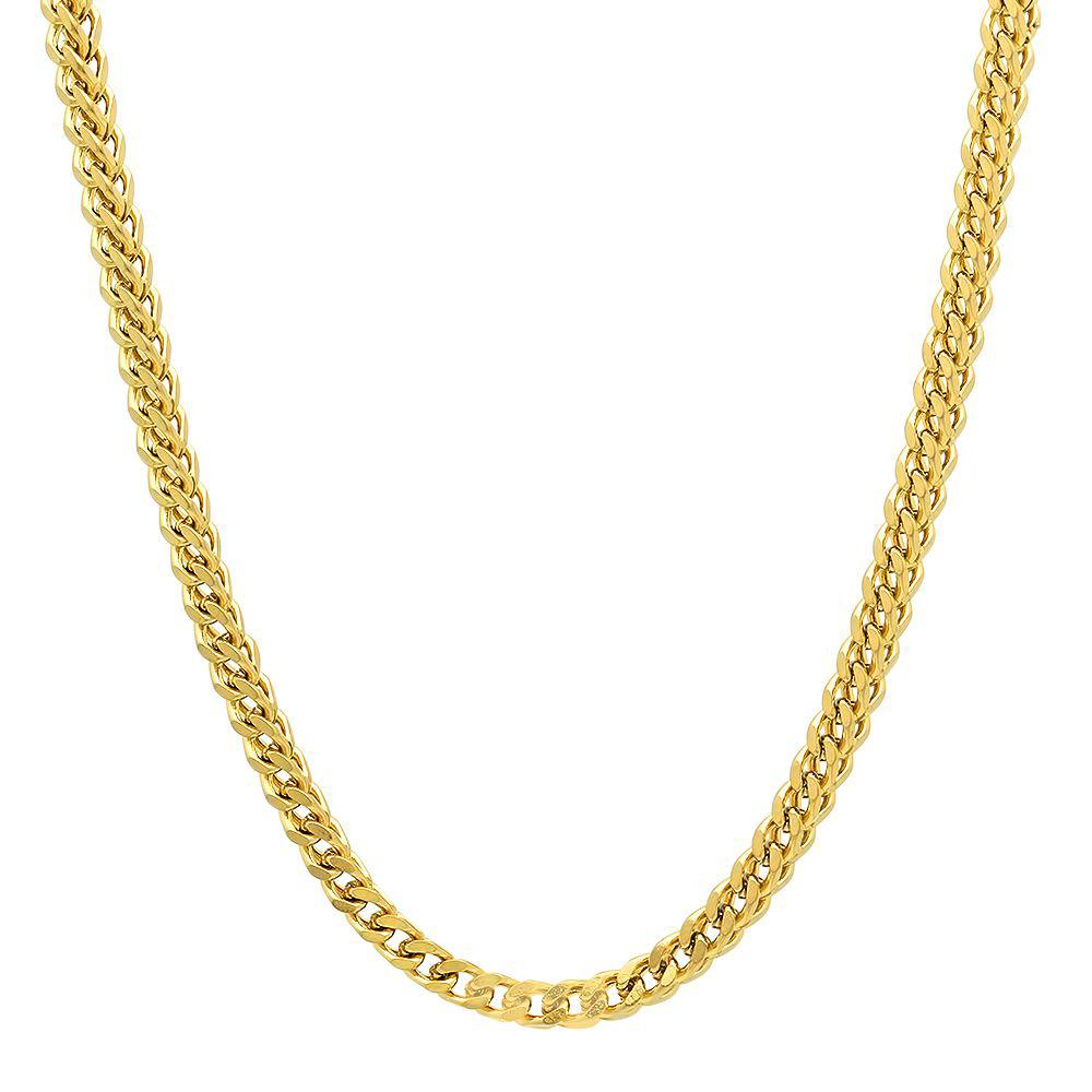 Steeltime Men's 18K Gold Plated Stainless Steel Rope Chain 24 Necklace - Gold