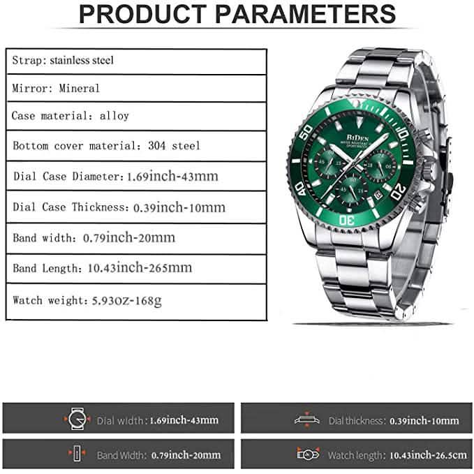 Men's Stainless Steel Watches Chronograph Men's Shoes & Accessories - DailySale